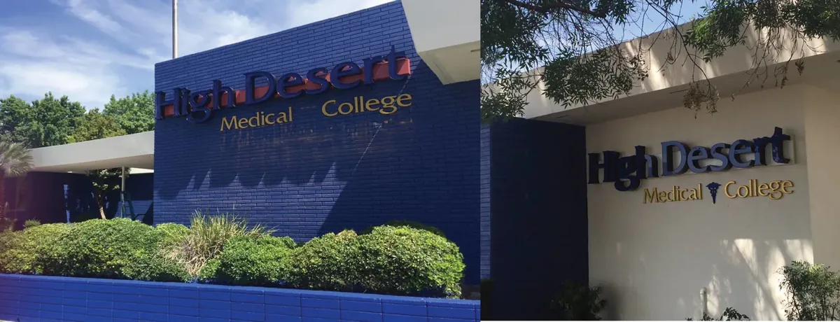 Official institute website image for High Desert Medical College, a CNA training listing in Lancaster, California